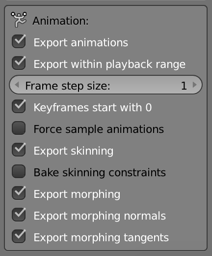 Blender export menu